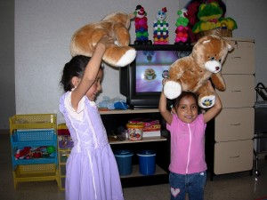 Karen and Geraldine dancing with Tappys